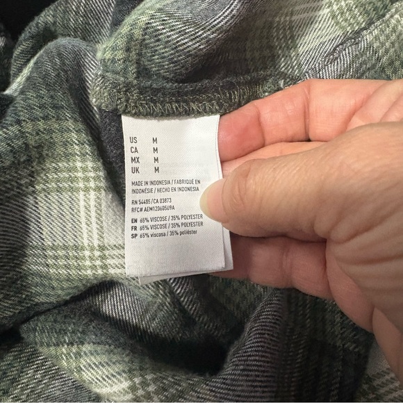 American Eagle Outfitters Green Plaid Shirt M - Picture 8 of 8